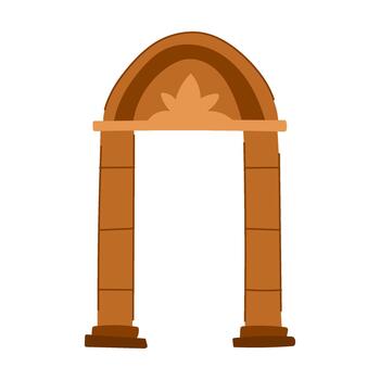 Stone archway structure depicting ancient architectural gate design vector