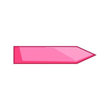 Pink sticky arrow pointing right directing message vector