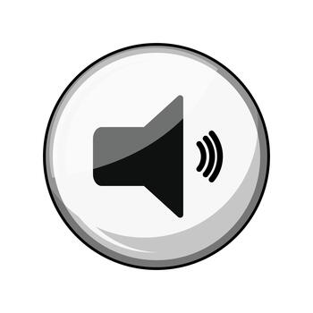 Volume sound icon button representing audio control vector