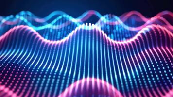 digital olas un resumen visualización de datos y tecnología en vibrante colores, fusionando binario código con innovación y ritmo en gráfico forma. video