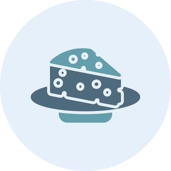 Cheese Serve Sharp Line Mark Icon vector