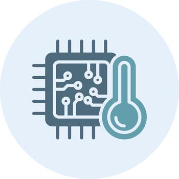 CPU Tempreture Futuristic UI Mark Symbol vector