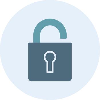 Unlock Sharp Line Mark Icon vector