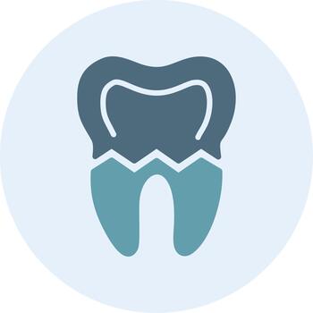 Broken Tooth Minimal UI Element Icon vector