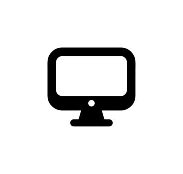 Simple Solid Black Computer Display Screen Device Shape Icon vector