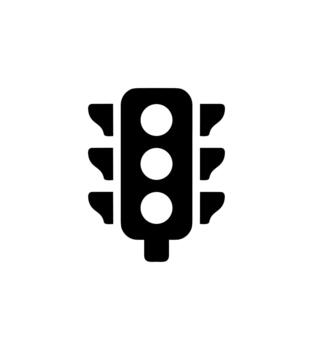 Solid Simple Style Traffic Light Signal Control Transportation Icon Design vector