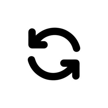 Simple Bold Circular Arrows Rotate Refresh Minimalist Icon Graphic vector