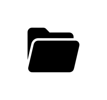 Minimalist Solid Folder Element Simple Data Storage Application Icon vector