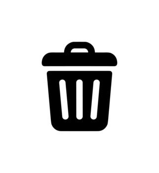 minimalista sólido negro sencillo basura lata icono forma elemento vector