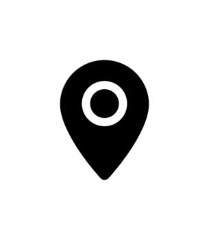 Simple Flat Style Location Pointer with Circle Detail Navigation Icon vector
