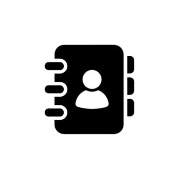 Minimalist Silhouette Contact Book Icon for User Interface Design Element vector
