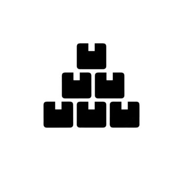 minimalista plano estilo apilado caja sencillo entrega y almacenamiento icono vector