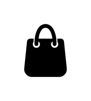 Simple Line Black Handbag Icon with Handle Shopping Element vector