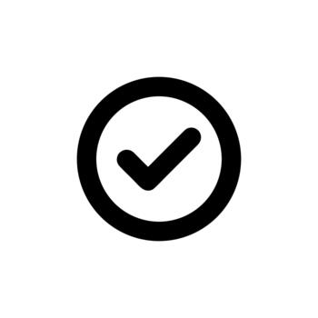 sencillo contorno circulo cheque marca firmar forma icono diseño elemento vector