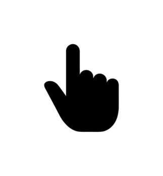 Simple Solid Color Index Finger Pointing Up Hand Gesture Icon vector