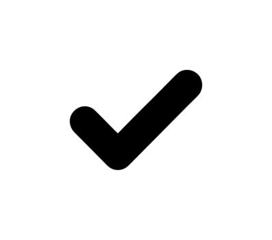 Simple Solid Checkmark Sign Shape Confirmation Button Icon Symbol vector