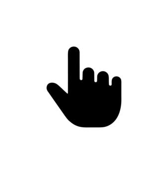 sencillo silueta dedo puntero arriba gesto mano hacer clic ilustración vector
