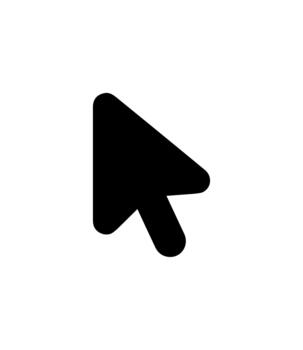 Minimalist Solid Cursor Pointer Arrow Navigation Interface Graphic Element vector