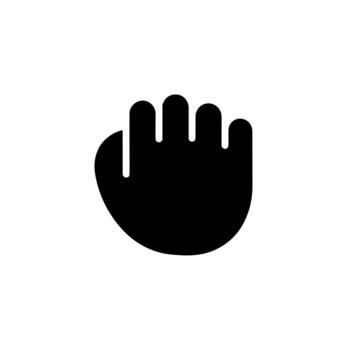 Minimalist Simple Rounded Hand Gesture Shape Isolated Silhouette Icon vector