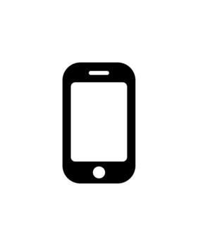 Simple Flat Silhouette Smartphone Mobile Communication Device Element Icon vector