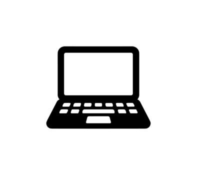 Simple Flat Computer Laptop Device Technology Outline Icon Illustration vector