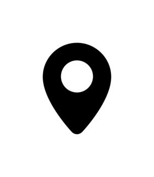 Simple Solid Black Map Pin Pointer Location Navigation Icon Symbol vector