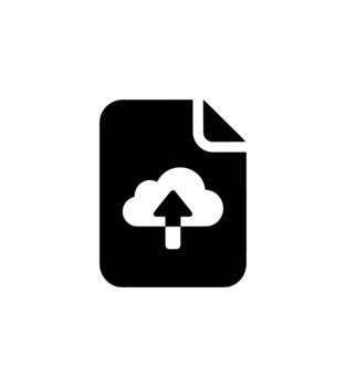 Simple Silhouette Upload Cloud File Document Data Transfer Icon Symbol vector