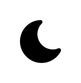 Minimalist Flat Crescent Moon Shape Simple Symbol Graphic Element vector
