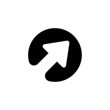 Minimalist Simple Arrow Pointing Direction Inside Circle Shape Icon vector