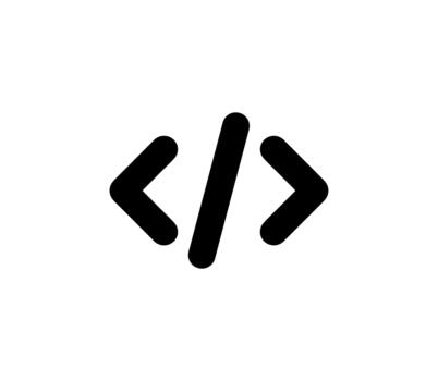 Minimalist Line Style Code Tag Icon for Web Development vector