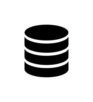 Simple Flat Database Storage Stack Server Minimalist Technology Icon vector