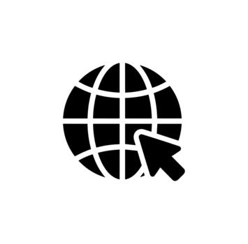 sencillo sólido globo con cursor diseño elemento para Internet conexión vector