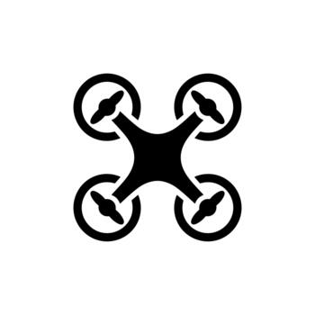 Simple Silhouette Drone Remote Controlled Flying Device Graphic Icon vector