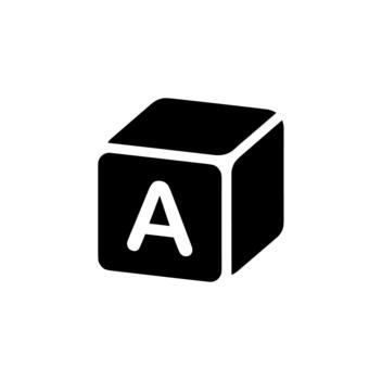 Minimalist Bold Letter A on Toy Block Isolated Object Icon vector