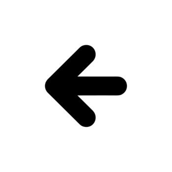 sencillo redondeado negro izquierda flecha navegación direccional firmar elemento vector