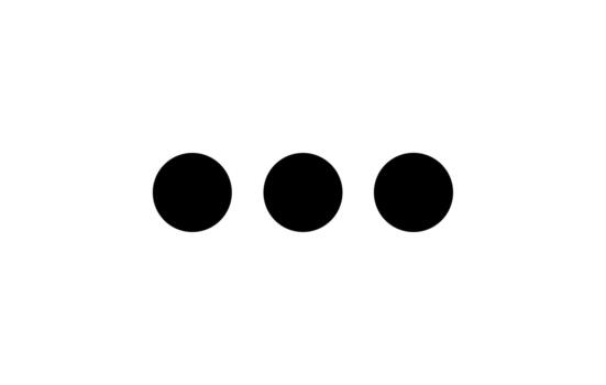 Simple Flat Three Dot Menu Ellipsis Shape Icon Symbol vector