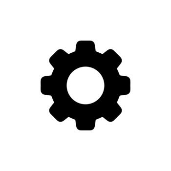 sencillo plano estilo engranaje rueda diente configuración ajuste icono vector