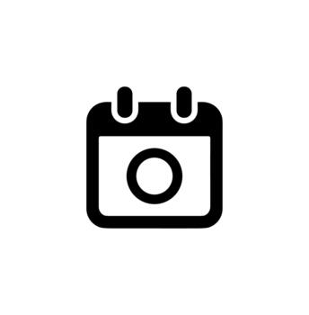 Simple Bold Calendar with Circle Date Icon for Event Scheduling vector