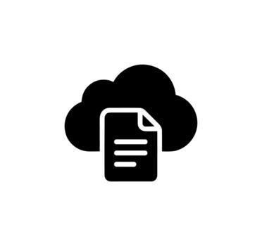 Simple Line Cloud Storage Document Icon Illustration for Web and Mobile vector