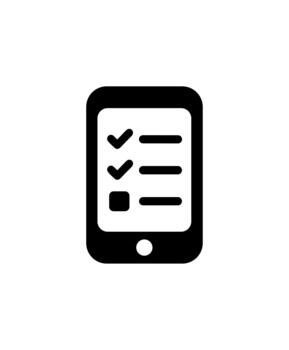 Minimalist Solid Mobile Phone Checklist Task List User Interface Icon vector
