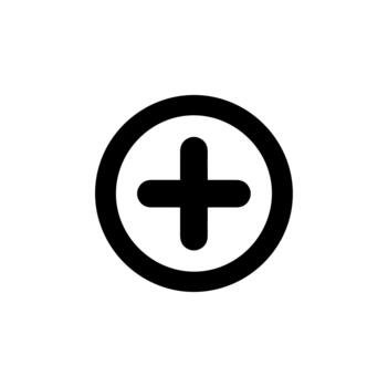 Simple Bold Plus Sign in Circle Shape Addition Symbol Icon vector