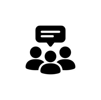 Simple Flat Design Group Discussion Bubble Message Community Icon vector