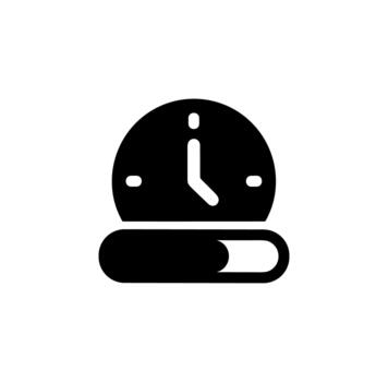 Minimalist Solid Clock Loading Icon Representing Time and Task Progress vector