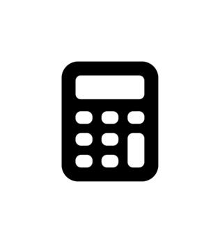 Simple Line Calculator Device Financial Mathematics Instrument Graphic Icon vector