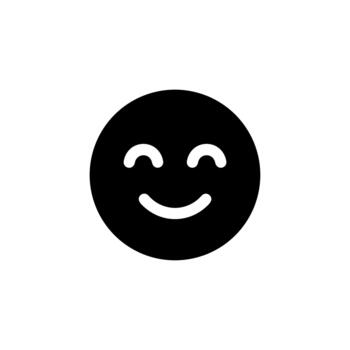 Simple Flat Design Smiling Face with Closed Eyes Expression Icon vector