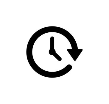 Simple Line Clockwise Arrow Circle Time Symbol Shape Icon vector