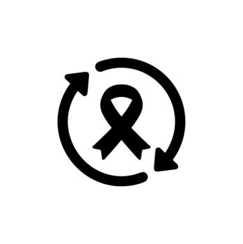 contorno sencillo cinta lazo flecha rotación icono firmar forma símbolo vector