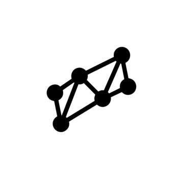 Minimalist Simple Network Connection Abstract Geometric Shape Element Icon vector