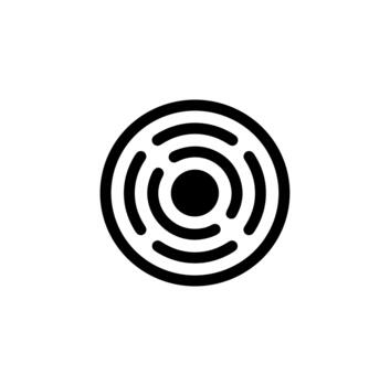 Minimalist Flat Round Target Shape Abstract Concentric Circle Icon Symbol vector
