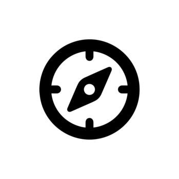 minimalista redondeado Brújula señalando norte navegación dirección símbolo icono vector